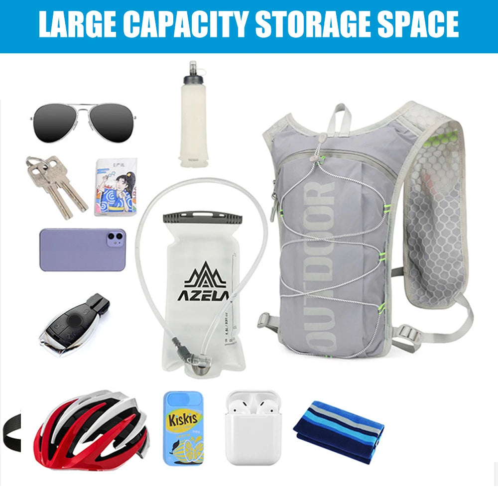 Lightweight Running Hydration Vest 2L Water Backpack for Hiking Biking, Breathable Hydration Pack for Men & Women