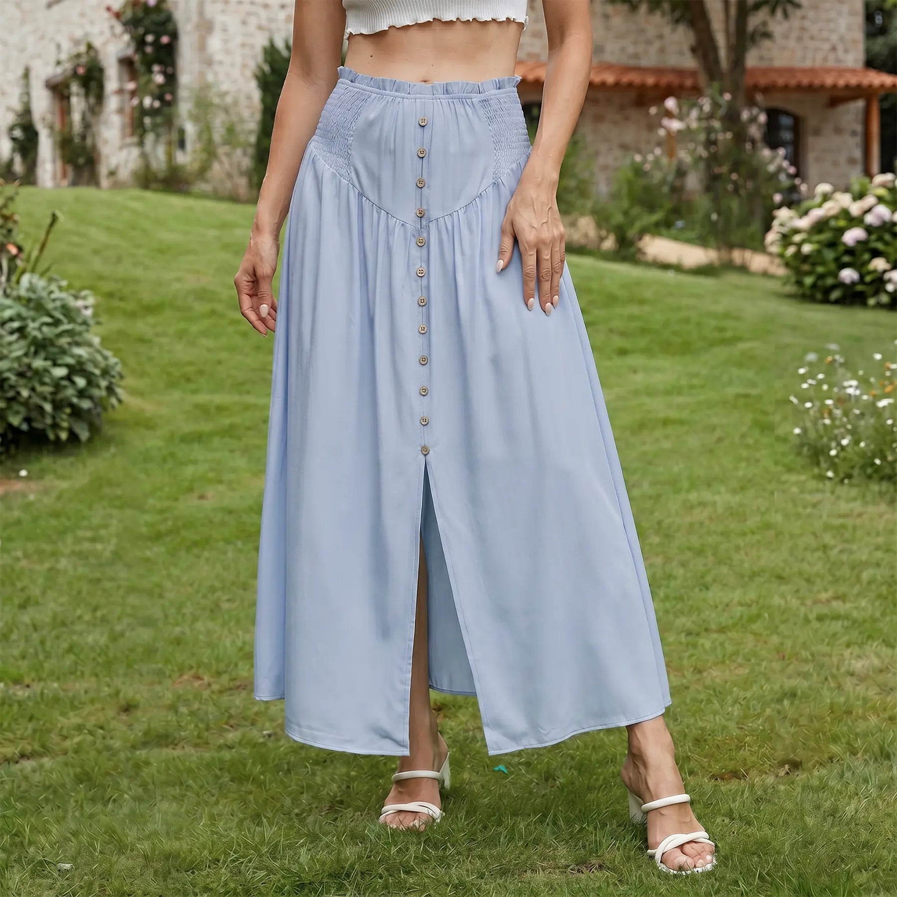 Elevate Your Summer Wardrobe with the Florboom Women's Flowy A-Line Maxi Skirt – Trendy Coastal Cowgirl Style for Vacation and Travel