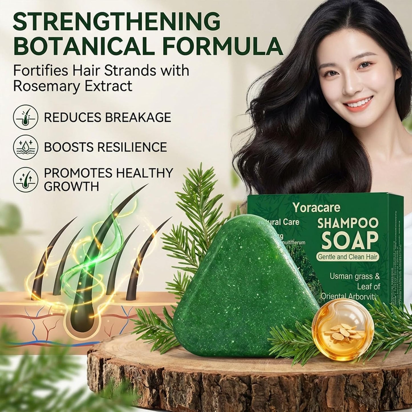 Korean Scalp Revival Bar,Strengthening Botanical Formula, Deep Hydrating Scalp,Strengthening & Thinning Hair, Gentle Hydrating Solid Shampoo (1, 4.23OZ)