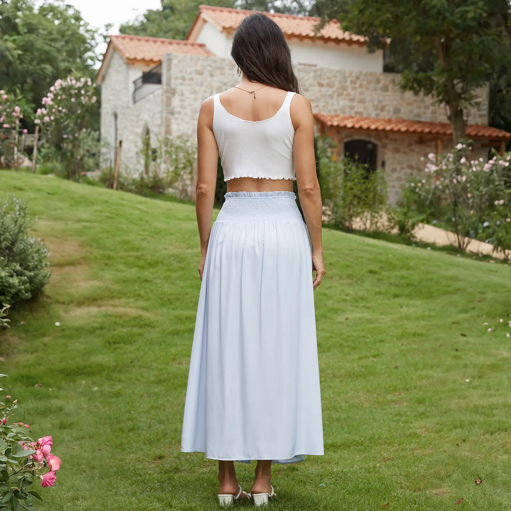 Elevate Your Summer Wardrobe with the Florboom Women's Flowy A-Line Maxi Skirt – Trendy Coastal Cowgirl Style for Vacation and Travel