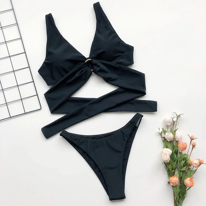 Push up Bikini 2024 Sexy Bikini Set Women Swimwear Bathing Suit Swimsuit Female Swimming Suit Bandage Swimsuit Thong Bikini