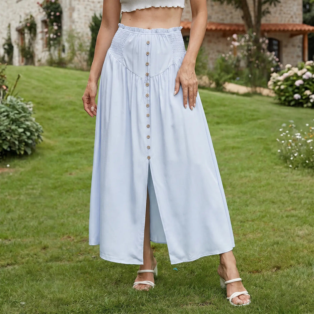 Elevate Your Summer Wardrobe with the Florboom Women's Flowy A-Line Maxi Skirt – Trendy Coastal Cowgirl Style for Vacation and Travel